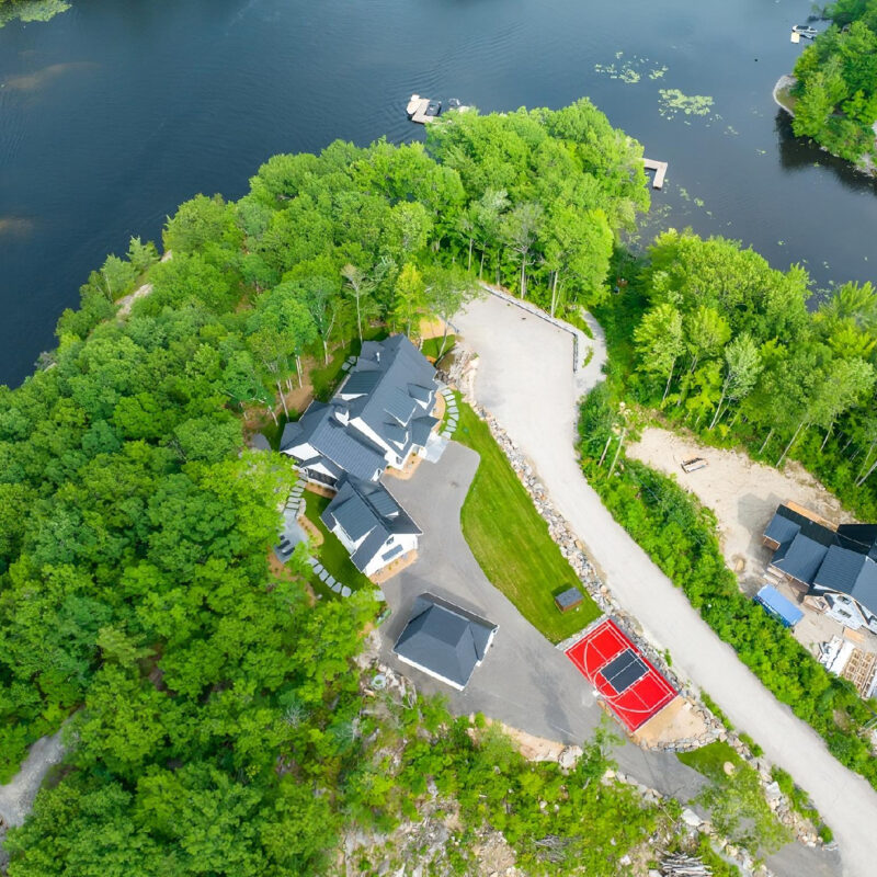 Ontario cottage aerial view